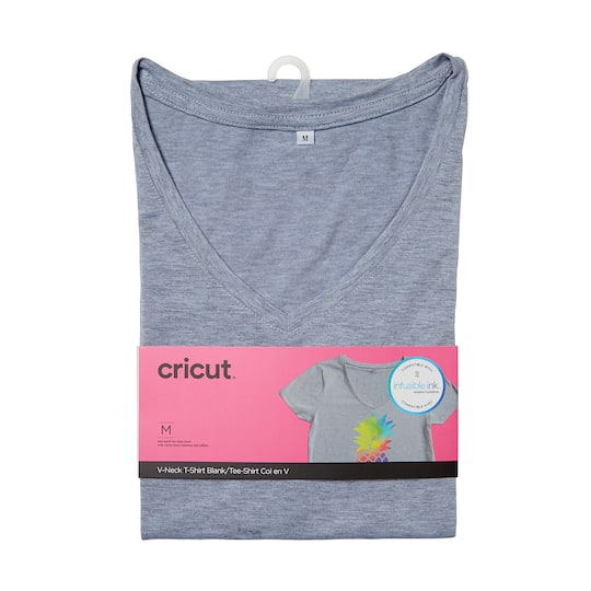 Cricut® Gray Women's Fitted V-Neck T-Shirt Blank